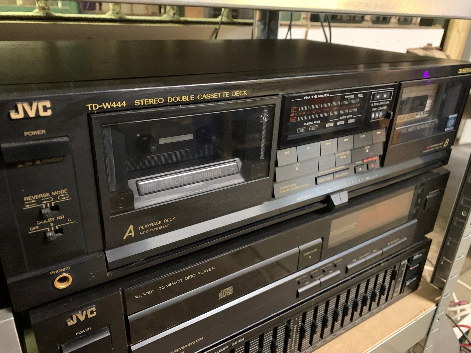 JVC TD-W444 Stereo Dubbel Cassettedeck, Audio, Tv en Foto, Cassettedecks, Ophalen of Verzenden, Dubbel, JVC, Auto-reverse