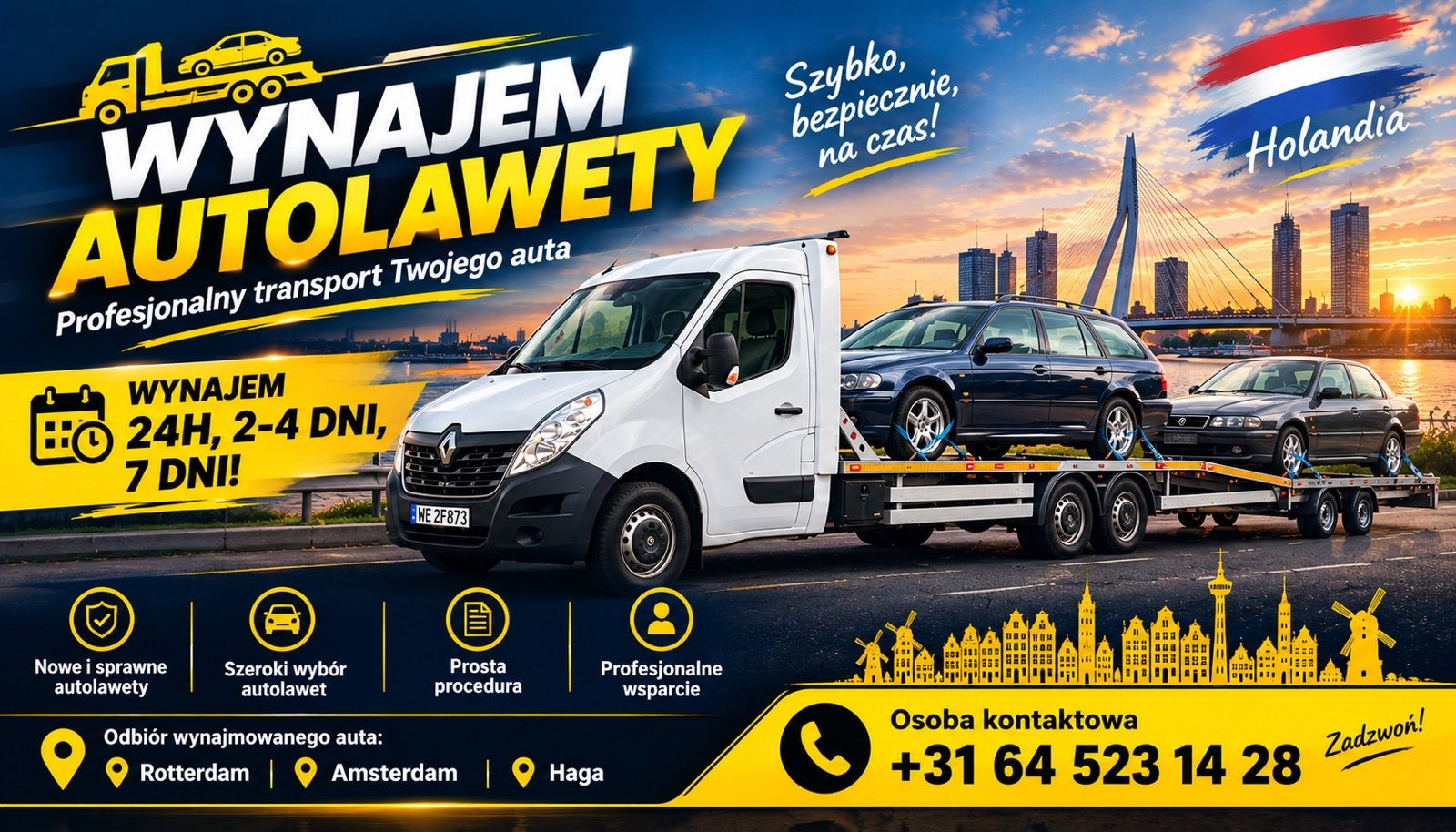 Autotransport te huur!, Diensten en Vakmensen, Met chauffeur, Aanhangwagen