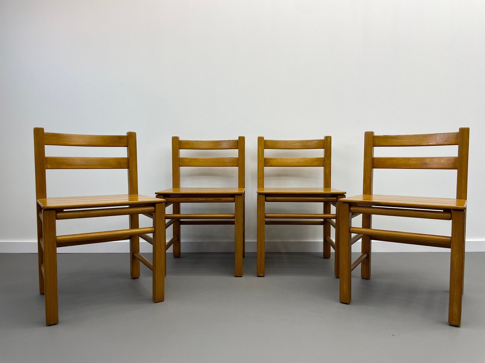 Vintage set van 4 “Stable" stoelen Karin Mobring IKEA, 1977, Huis en Inrichting, Stoelen, Ophalen, Gebruikt, Bruin, Vintage