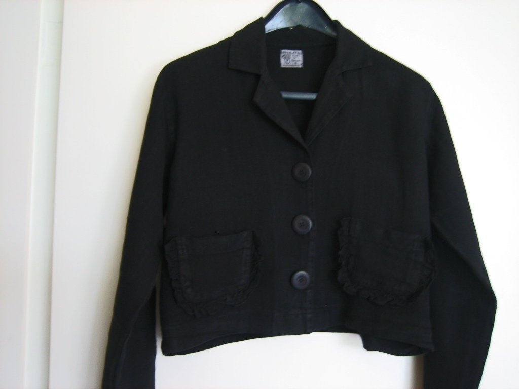 Mooi kort zwart 100% linnen jasje COMPLETO 36-38-40 snazzeys, Kleding | Dames, Verzenden, Zwart, Zo goed als nieuw, Jasje