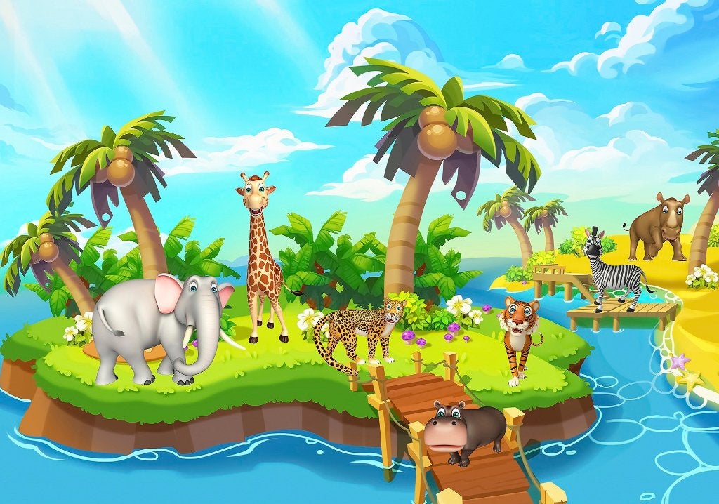 Jungle behang Dieren Safari, kinderkamer, *Muurdeco4kids, Verzenden, Nieuw