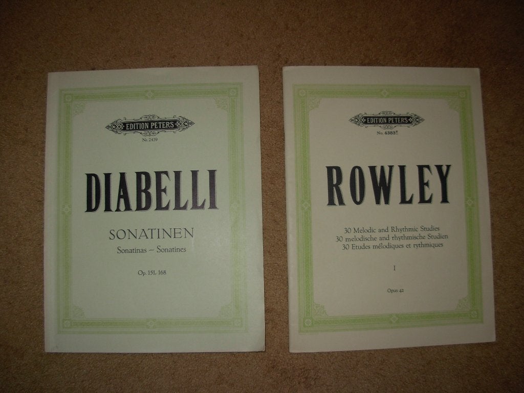 2 Piano muziekboeken DIABELLI & ROWLY, Gebruikt, Klassiek, Ophalen of Verzenden, Artiest of Componist