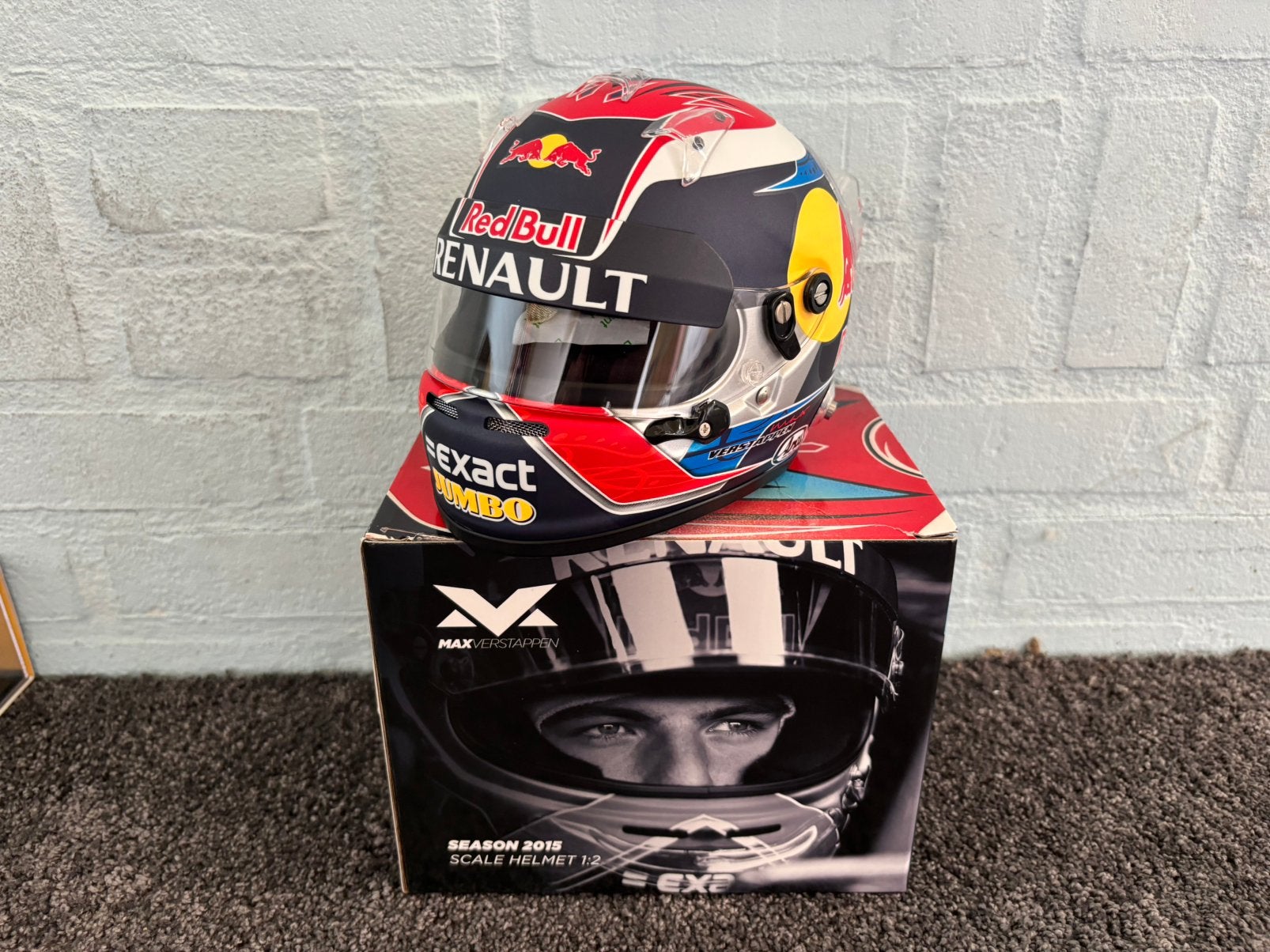 Max verstappen helm 1:2 seizoen 2015, Ophalen of Verzenden, Zo goed als nieuw, Formule 1