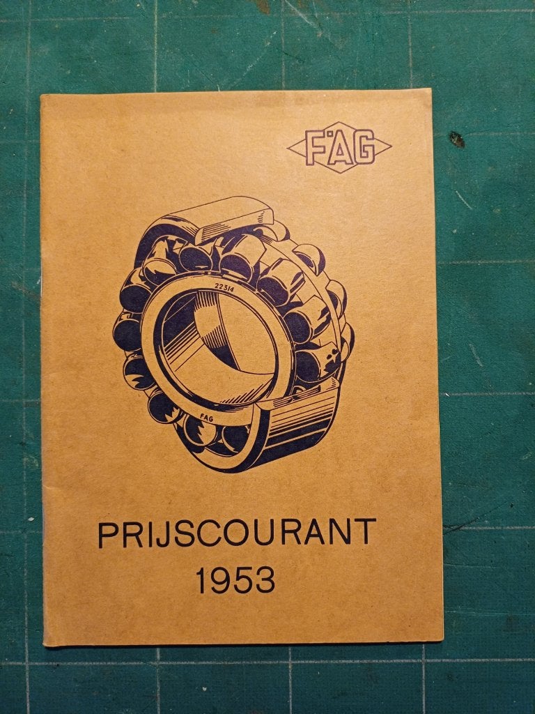 Prijscourant F‘AG Lagers 1953, Ophalen of Verzenden, Overige merken