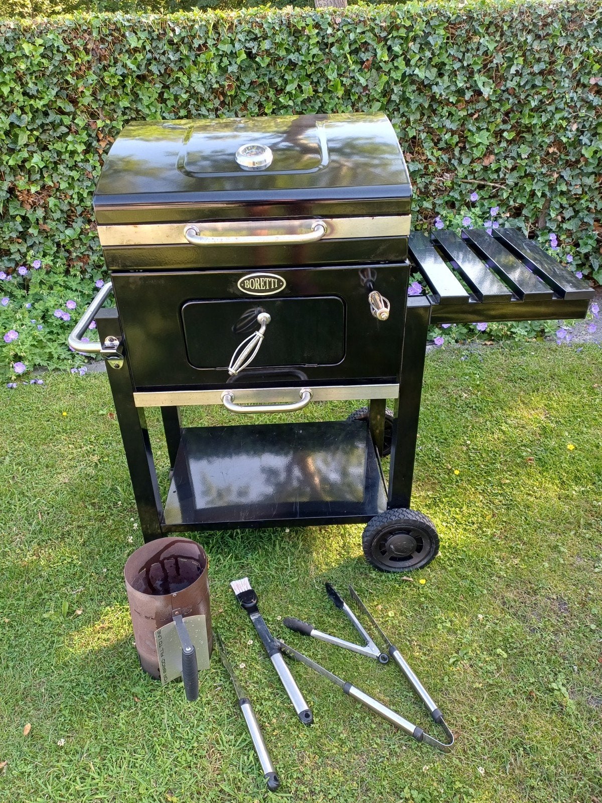 Boretti Carbone Houtskool Barbeque BBQ & Accessoires € 125, Tuin en Terras, Ophalen, Gebruikt, Boretti, Met accessoires
