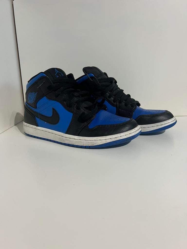 Nike Air Jordan 1 Mid Black Royal Blue, Blauw, ., Ophalen of Verzenden, .