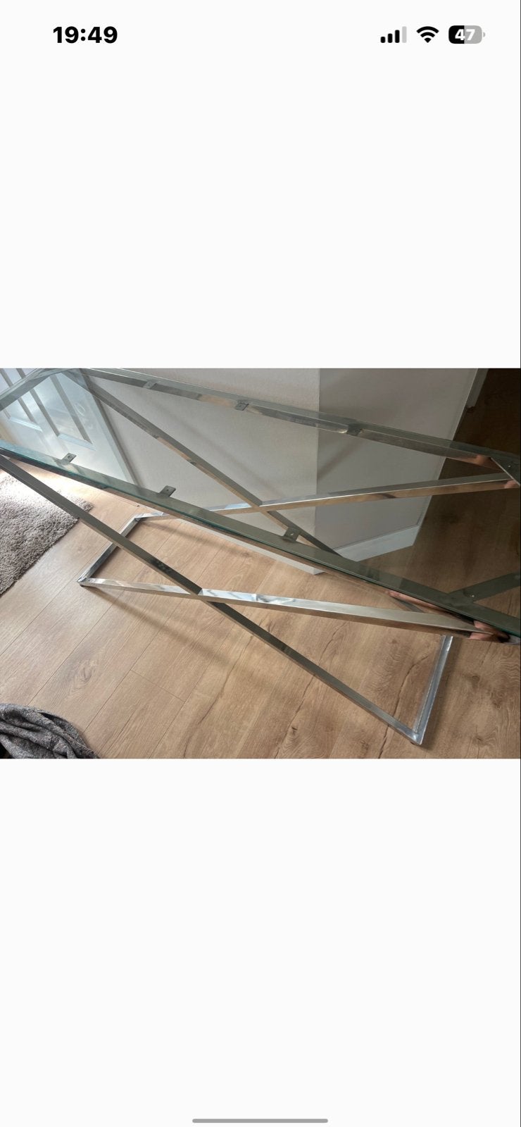 Richmond Console Tafel - Glas en Metaal, 100 tot 150 cm, Rechthoekig, 50 tot 100 cm, Ophalen of Verzenden
