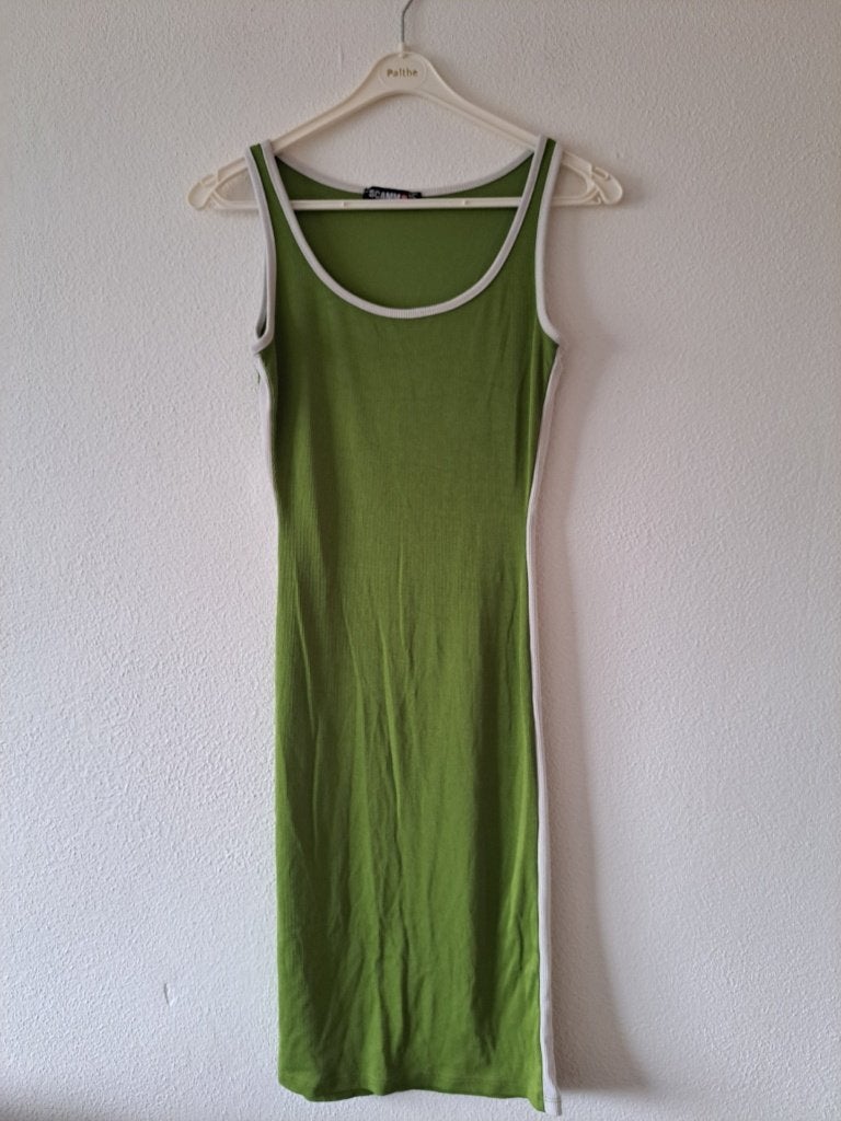 groene scamm jurk maat m, Maat 38/40 (M), Scamm, Ophalen of Verzenden, Zo goed als nieuw