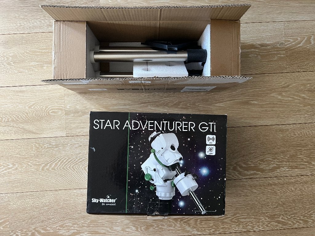 Sky-Watcher Star Adventurer GTi Wi-Fi GoTo mount, Ophalen, Onderdelen of Toebehoren, 80 tot 200 mm, Met statief