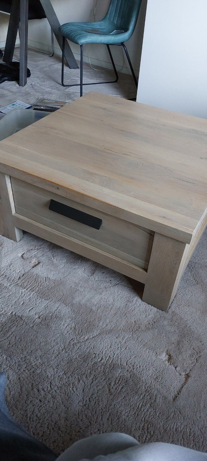 salontafel 80x80cm eikenhout, Ophalen, 50 tot 100 cm, 50 tot 100 cm, 5 – 50