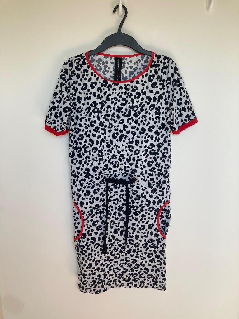 Jane Lushka travelstof jurk panterprint maat S, Kleding | Dames, Support@janelushka.com, Bruin, Ophalen of Verzenden, Zo goed als nieuw