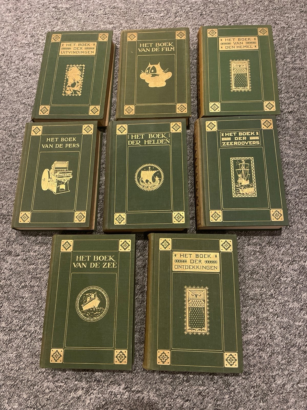 Prachtige set 8 antiek boeken W. de Haan (20/'30) – Art Déco, Ophalen of Verzenden