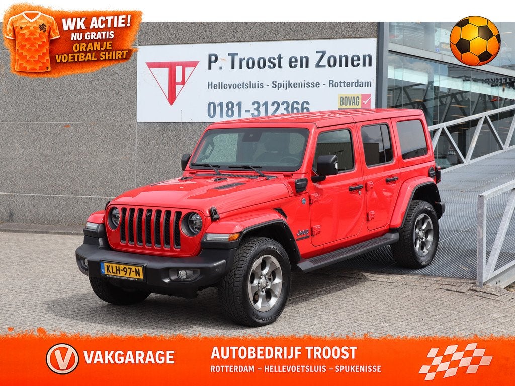 Jeep Wrangler Unlimited 4xe 380 Sahara Camera voor + achter/, Auto's, Automaat, 12 maanden, 4 cilinders, 2248 kg