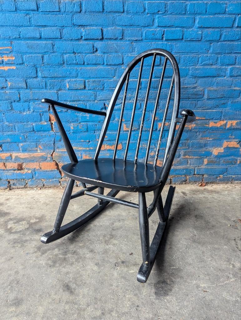 Midcentury Ercol schommelstoel, Ophalen, Gebruikt, Bruin, Eén