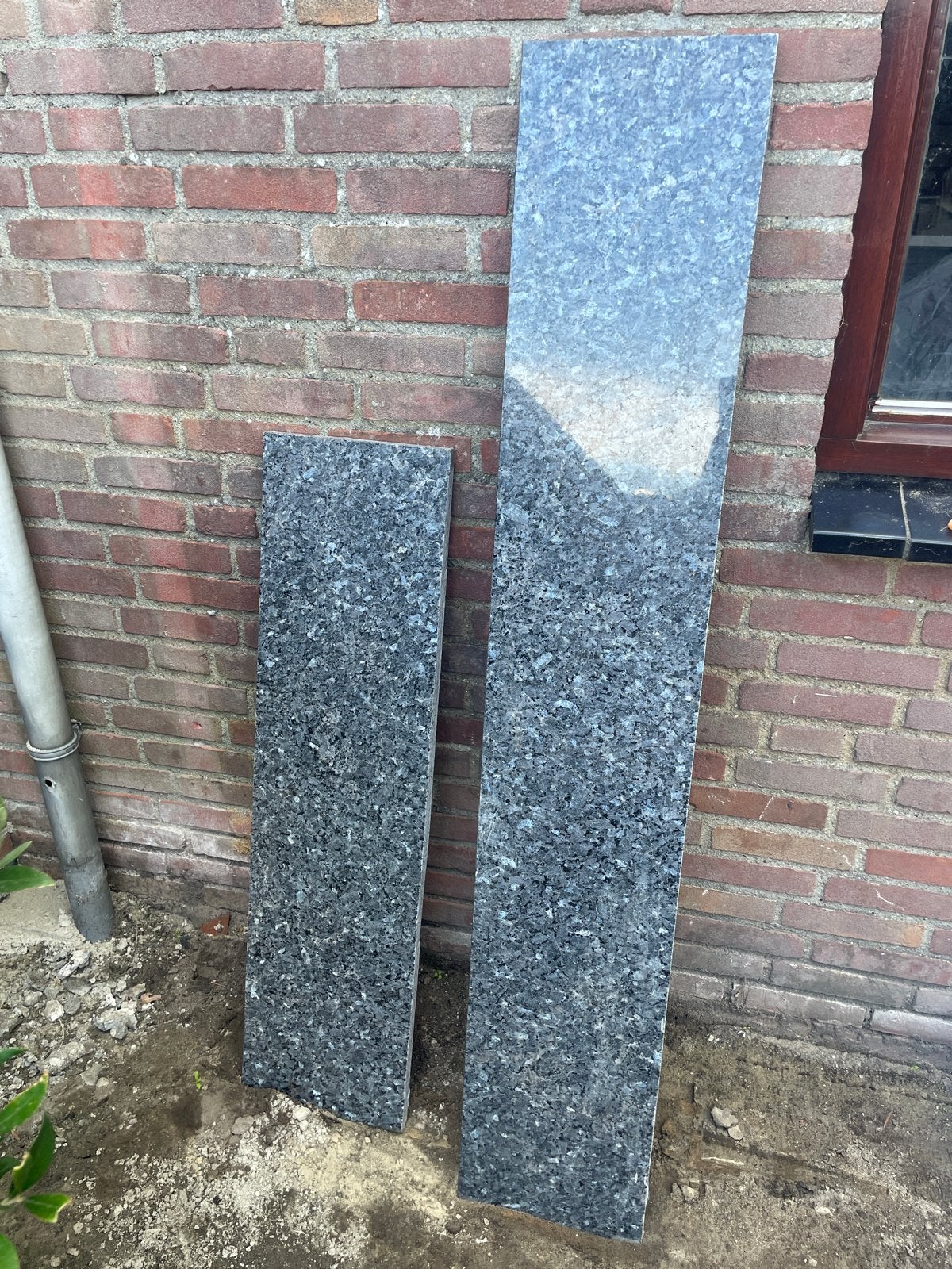 Granieten tegels/platen, blauw gespikkeld, Ophalen, Gebruikt, Terrastegels, Natuursteen