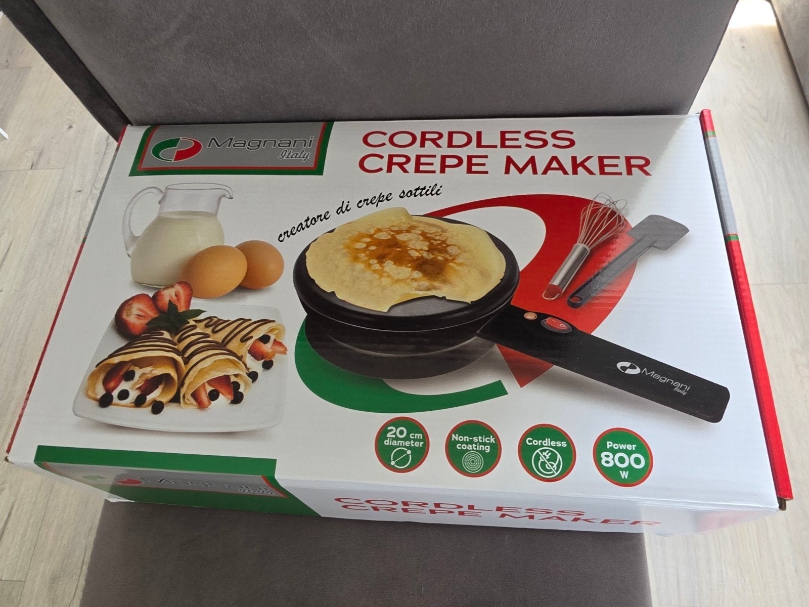 Magnani Italy Draadloze Crêpe Maker 800W - Nieuw in doos, Ophalen, Nieuw