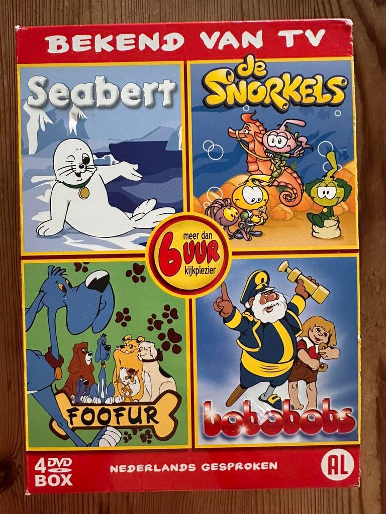 4xDVD box Seabert De Snorkels Foofur Bobobobs, Alle leeftijden, Ophalen of Verzenden, Gebruikt, Boxset