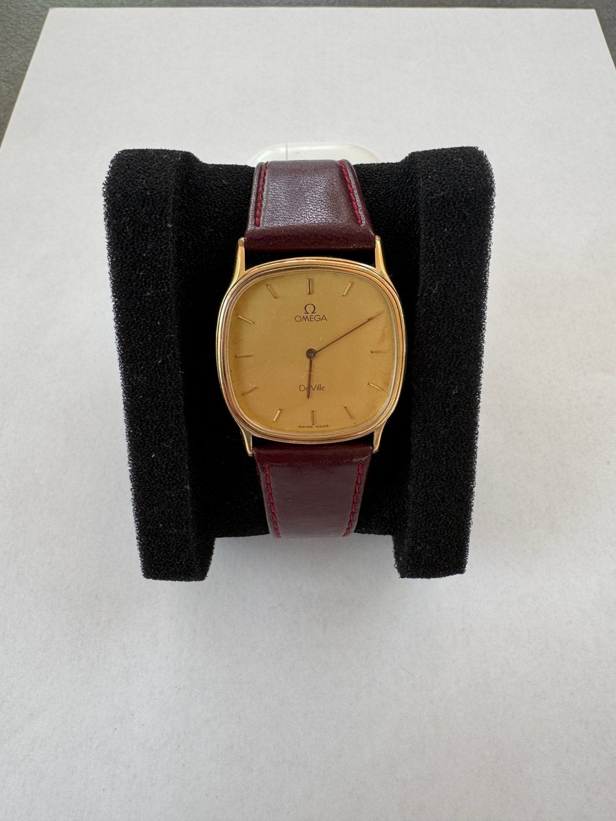 Vintage Omega De Ville Quartz 26mm | Original Omega Clasp, Ophalen of Verzenden, Zo goed als nieuw, Leer, Overige merken