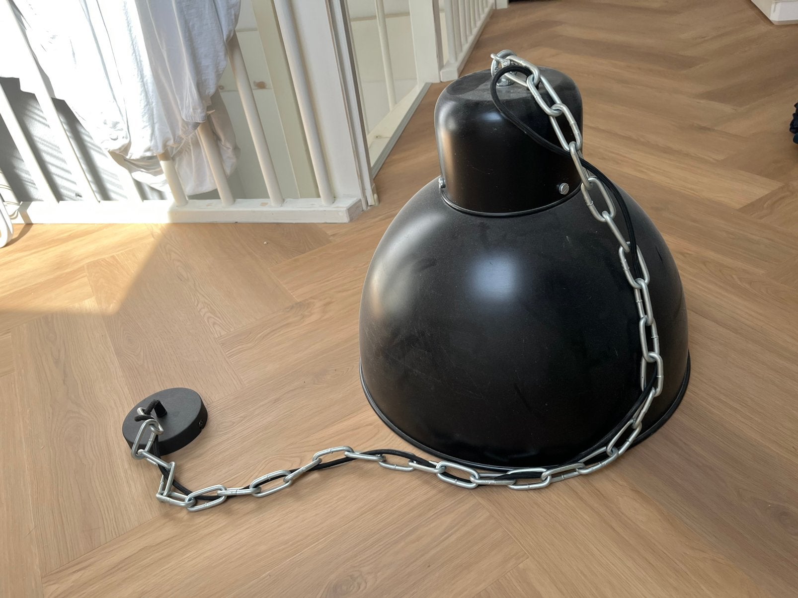Industriele lamp / hanglamp zwart, Ophalen, Zo goed als nieuw