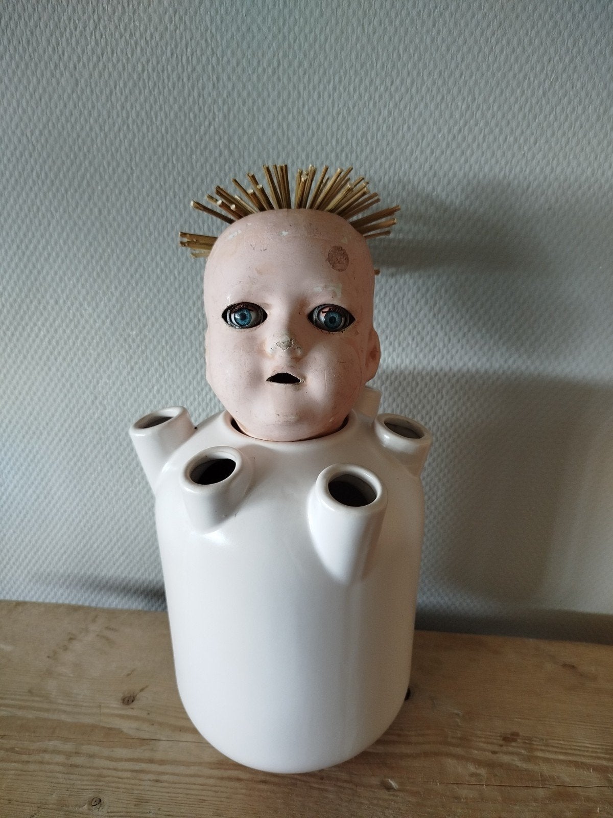 Poppen hoofd, Rariteitenkabinet, Antiek en Kunst, Curiosa en Brocante, Ophalen of Verzenden