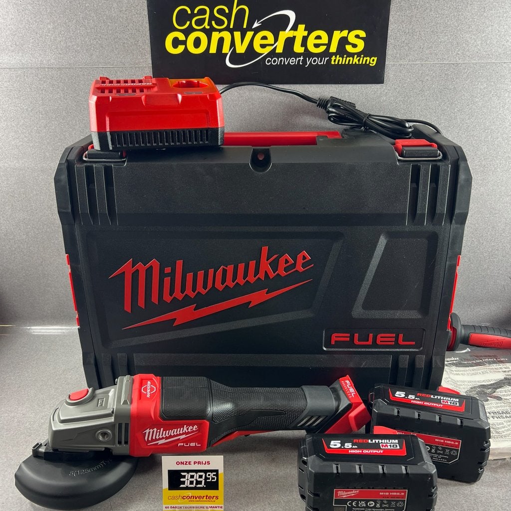 Milwaukee M18 Haakse slijper+2x5,5 Accu,koffer,lader| 413414, Ophalen of Verzenden, Nieuw, Minder dan 700 watt, Haakse handslijpmachine