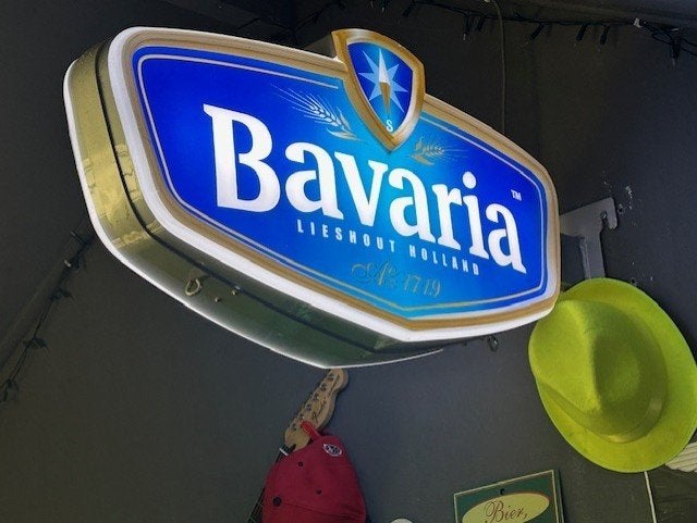 Bavaria licht bak, Ophalen, Gebruikt, Reclamebord, Plaat of Schild, Bavaria