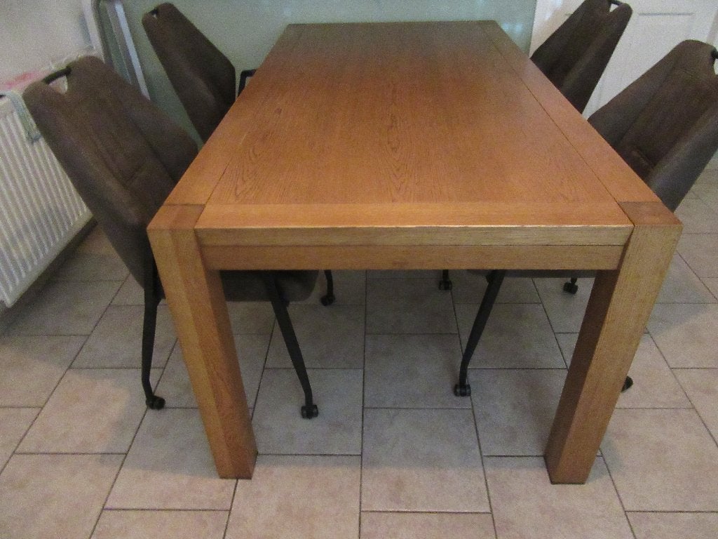 Eettafel, Huis en Inrichting, Tafels | Eettafels, Ophalen, Gebruikt, 50 tot 100 cm, Vijf personen of meer