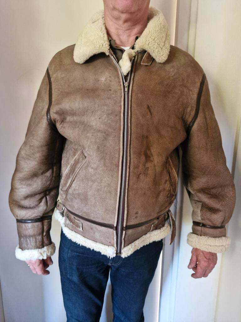 Leuke leren lammy coat heren xl is lekker warm, Kleding | Heren, Jassen | Winter, Ophalen of Verzenden, Maat 56/58 (XL), Bruin