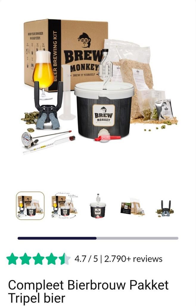 Bierbrouw pakket brew monkey, Ophalen, Nieuw