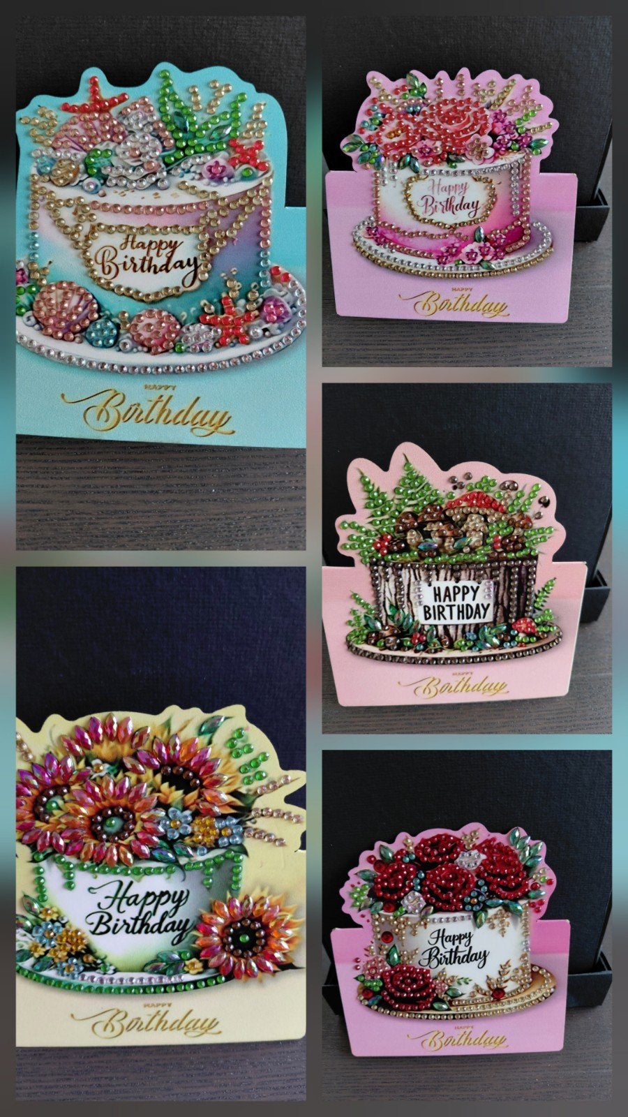 Diamond painting wenskaart Happy Birthday, Ophalen, Nieuw