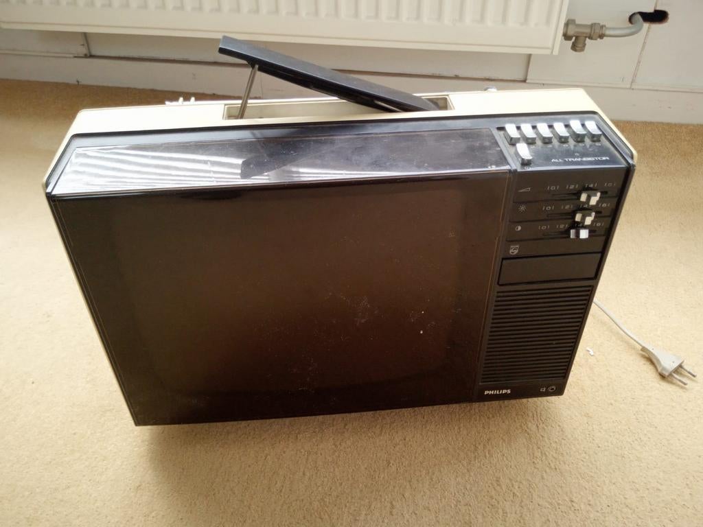 Vintage Philips zwart/wit tv, Ophalen