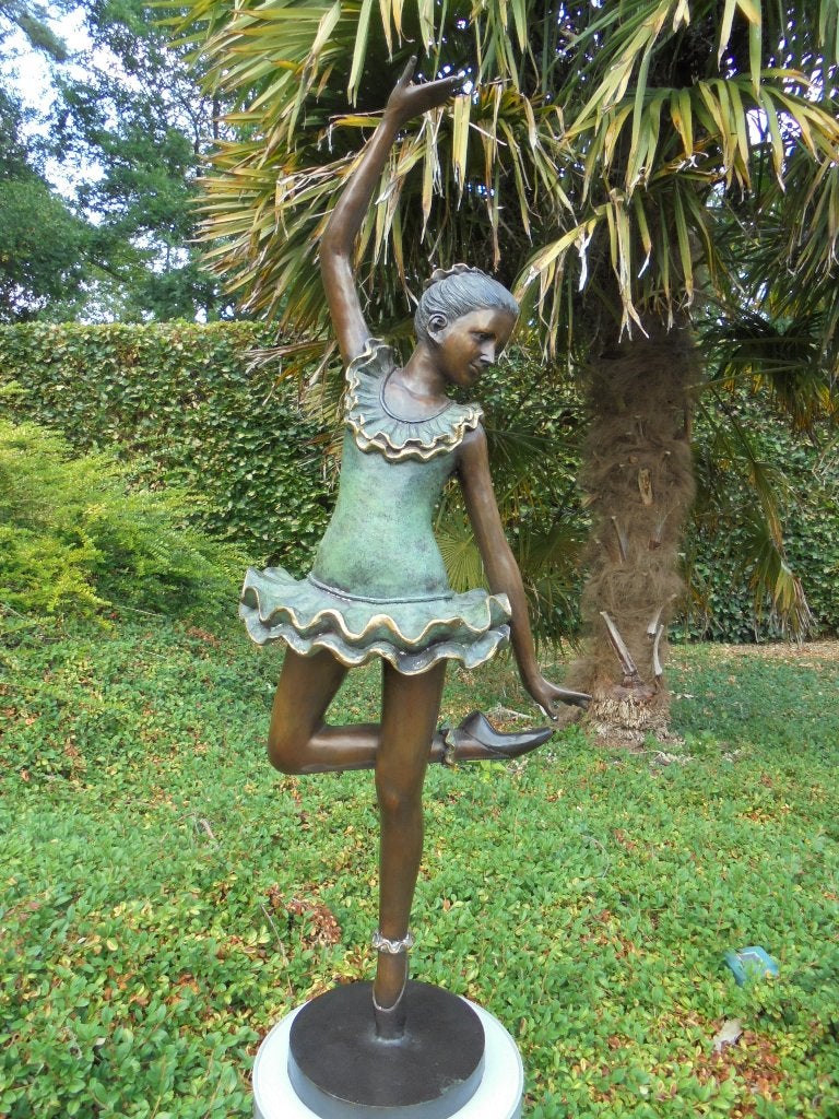 Groot beeld Ballerina in brons Zwembad Mancave Tuin Veranda, Ophalen, Brons, Beeld, 1 meter - 2 meter