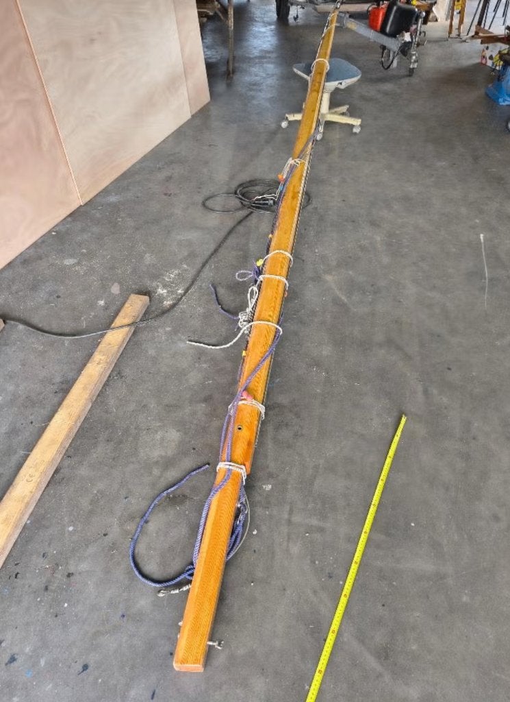Mast houten Valk, Ophalen, Gebruikt, Lijn of Blok