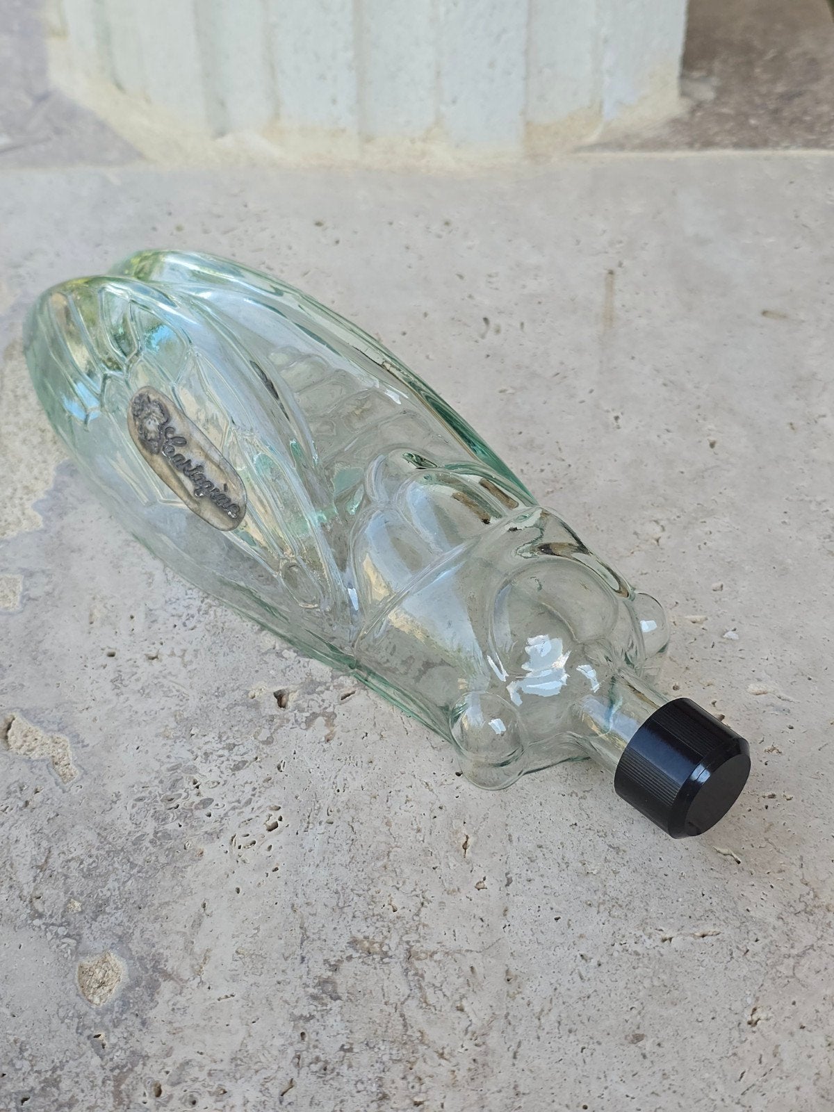 vintage antieke fles in de vorm van een cigale krekel, Ophalen of Verzenden