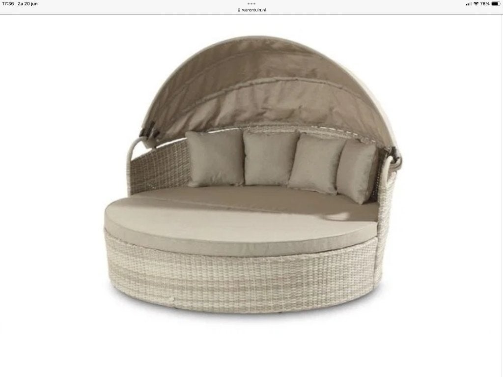 Hartman Summerland ligbed rond beige doorsnede 1,77m, Tuin en Terras, Ligbedden, Ophalen, Kunststof