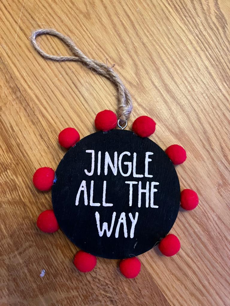 Jingle All The Way Houten rond kerstdecoratie, Ophalen of Verzenden, Zo goed als nieuw