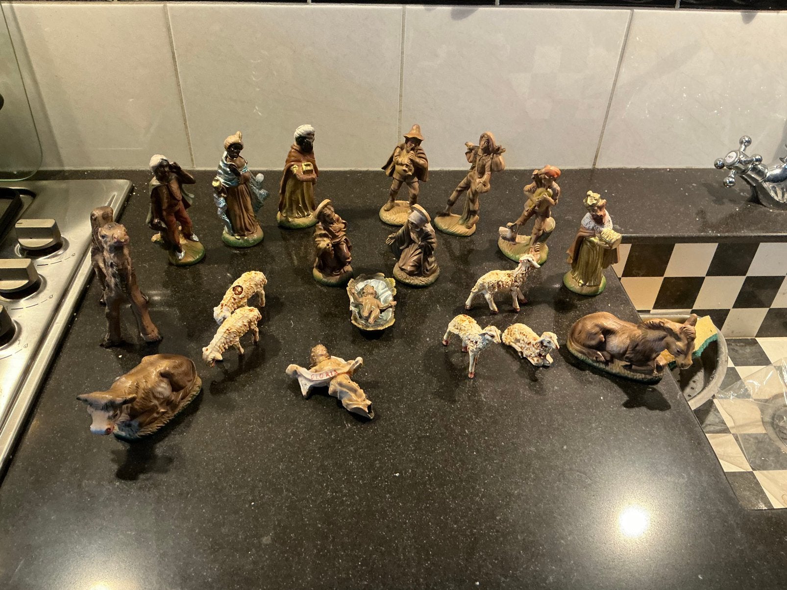 Kerststal celloid, Diversen, Ophalen of Verzenden, Gebruikt
