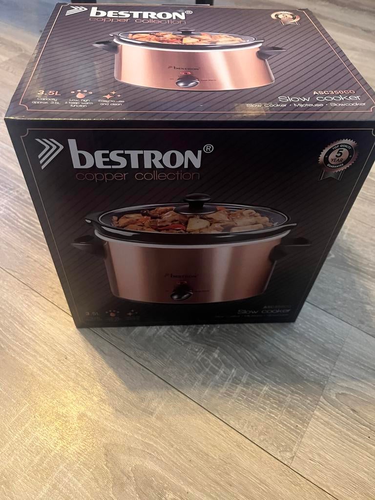 Bestron Slowcooker 3.5L Copper Collection - Nieuw in doos, Witgoed en Apparatuur, Slowcookers, Ophalen, Nieuw