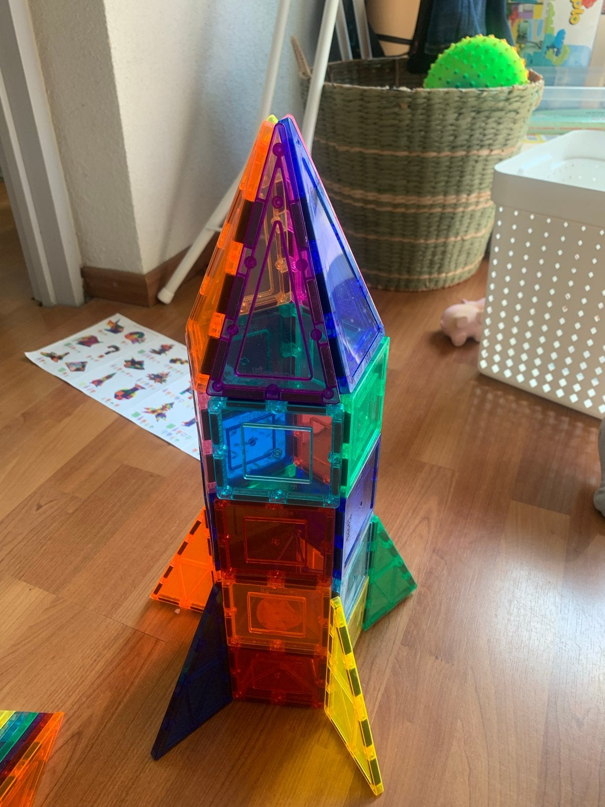 Picasso Tiles Magnetische Tegels Raket Booster 32-delig, Ophalen of Verzenden, Zo goed als nieuw, Overige merken