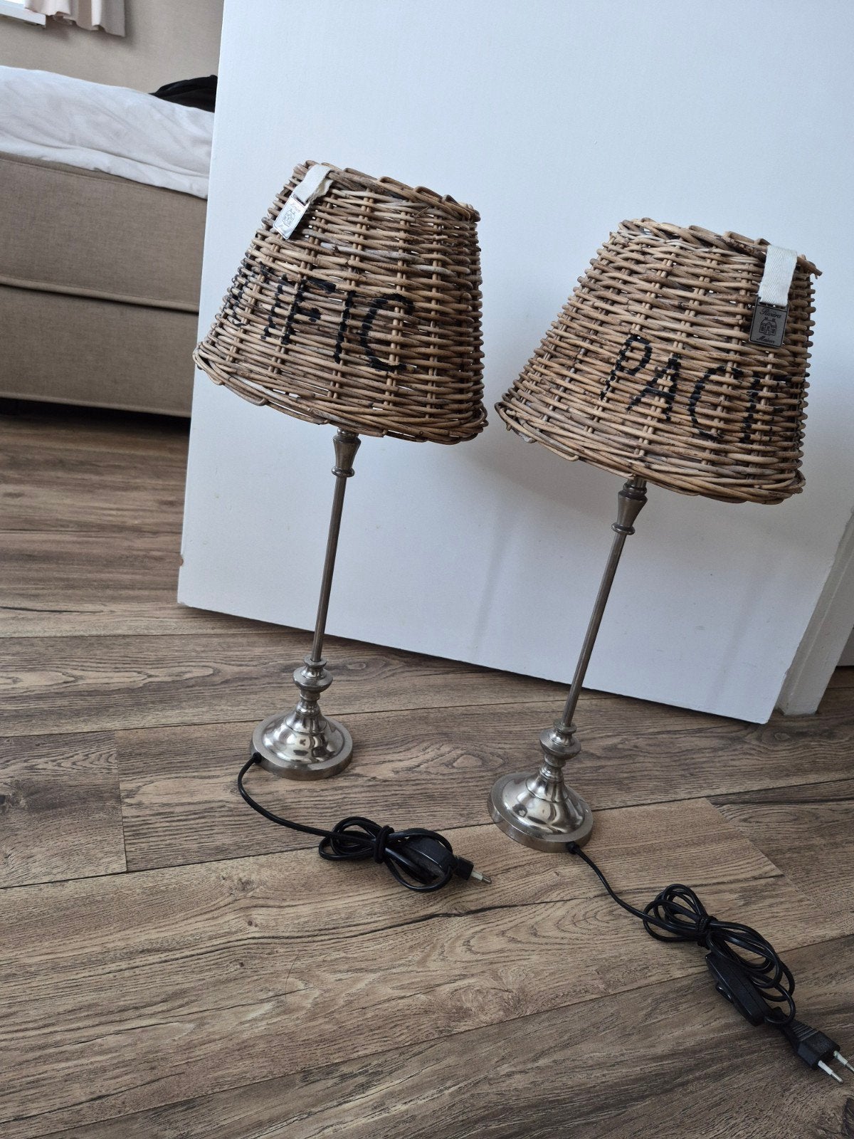 riviera maison lampen kapjes met Silver voetje l, Ophalen, Gebruikt, Riviera Maison, Zilver
