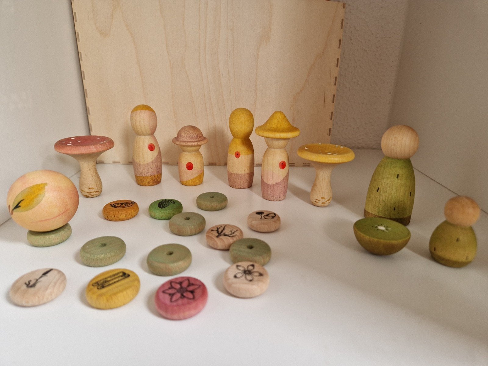 Grapat set paddenstoelen landschap nins kiwi boerderij, Ophalen of Verzenden, Zo goed als nieuw