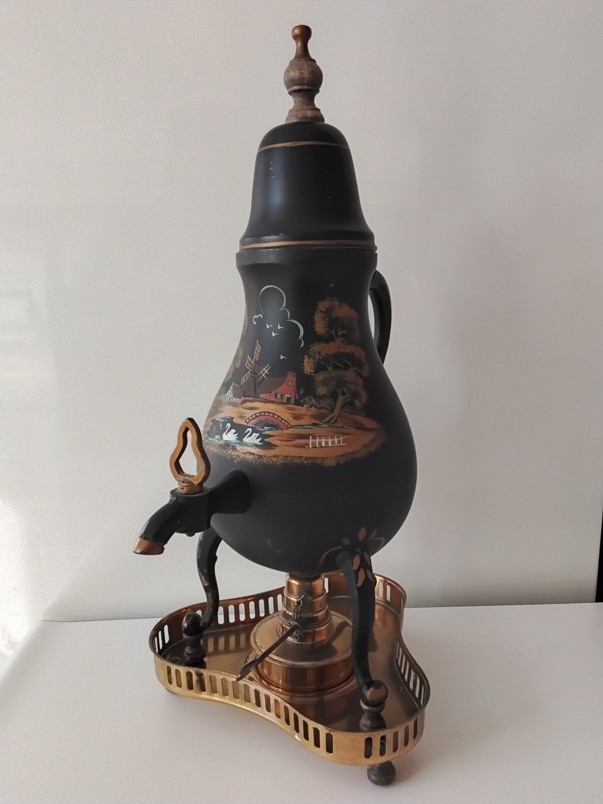 Vintage handbeschilderde kraantjeskan Rio Tiel, Ophalen of Verzenden