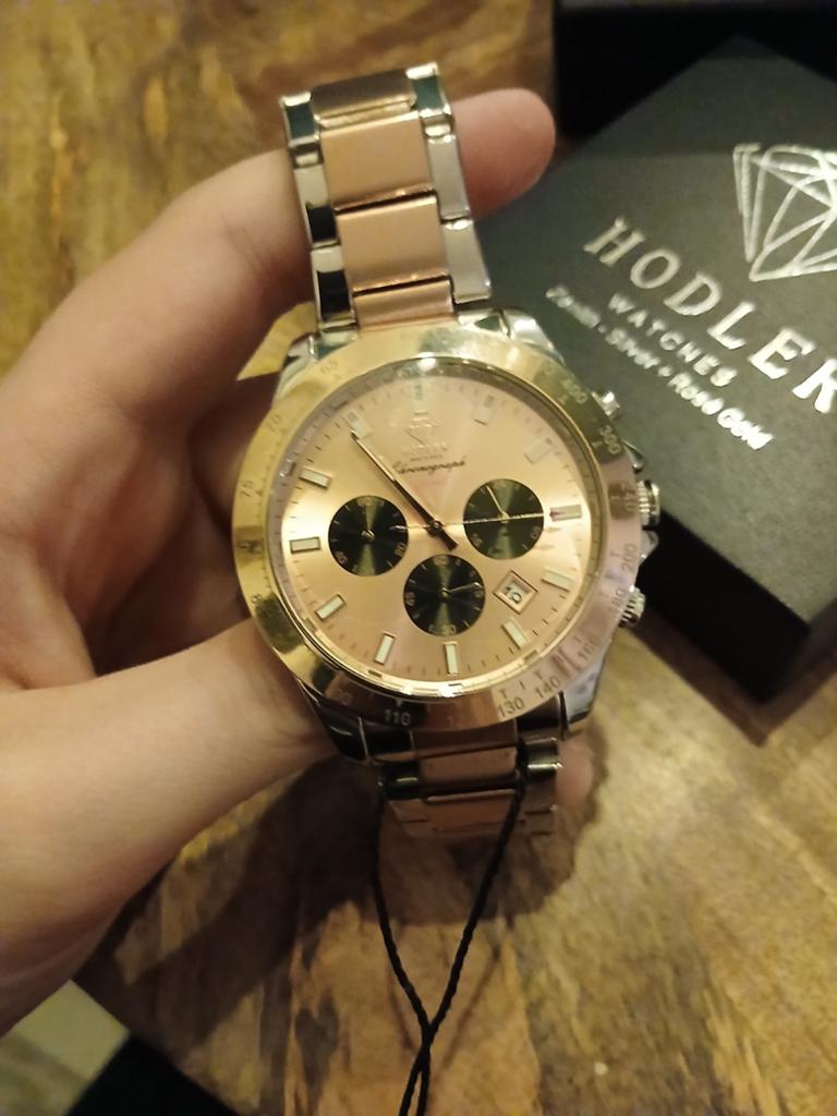 Hodler Zenith - Zilver & Roségoud Horloge (Nieuw), Overige merken, Staal, Staal, Polshorloge