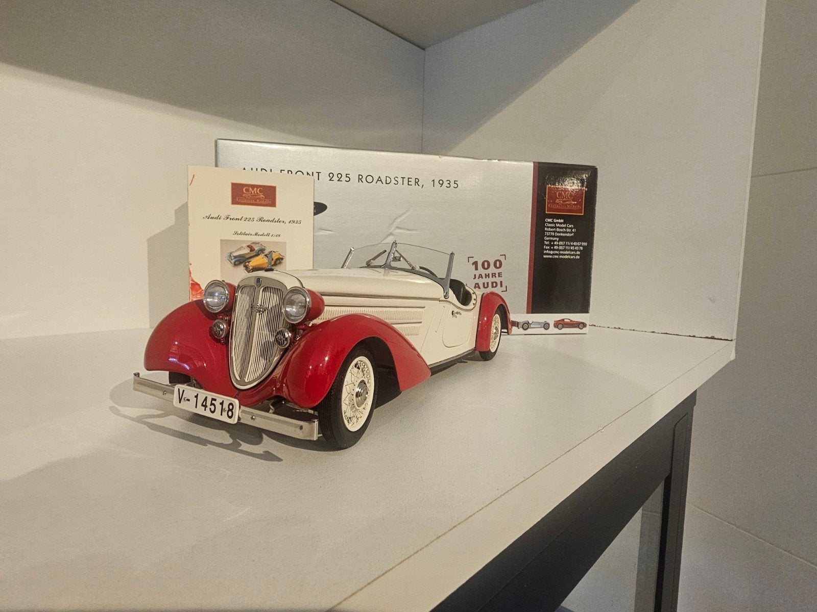 CMC Audi Front 225 Roadster 1935 - Schaalmodel 1:18, Ophalen of Verzenden, Zo goed als nieuw, Auto, Overige merken