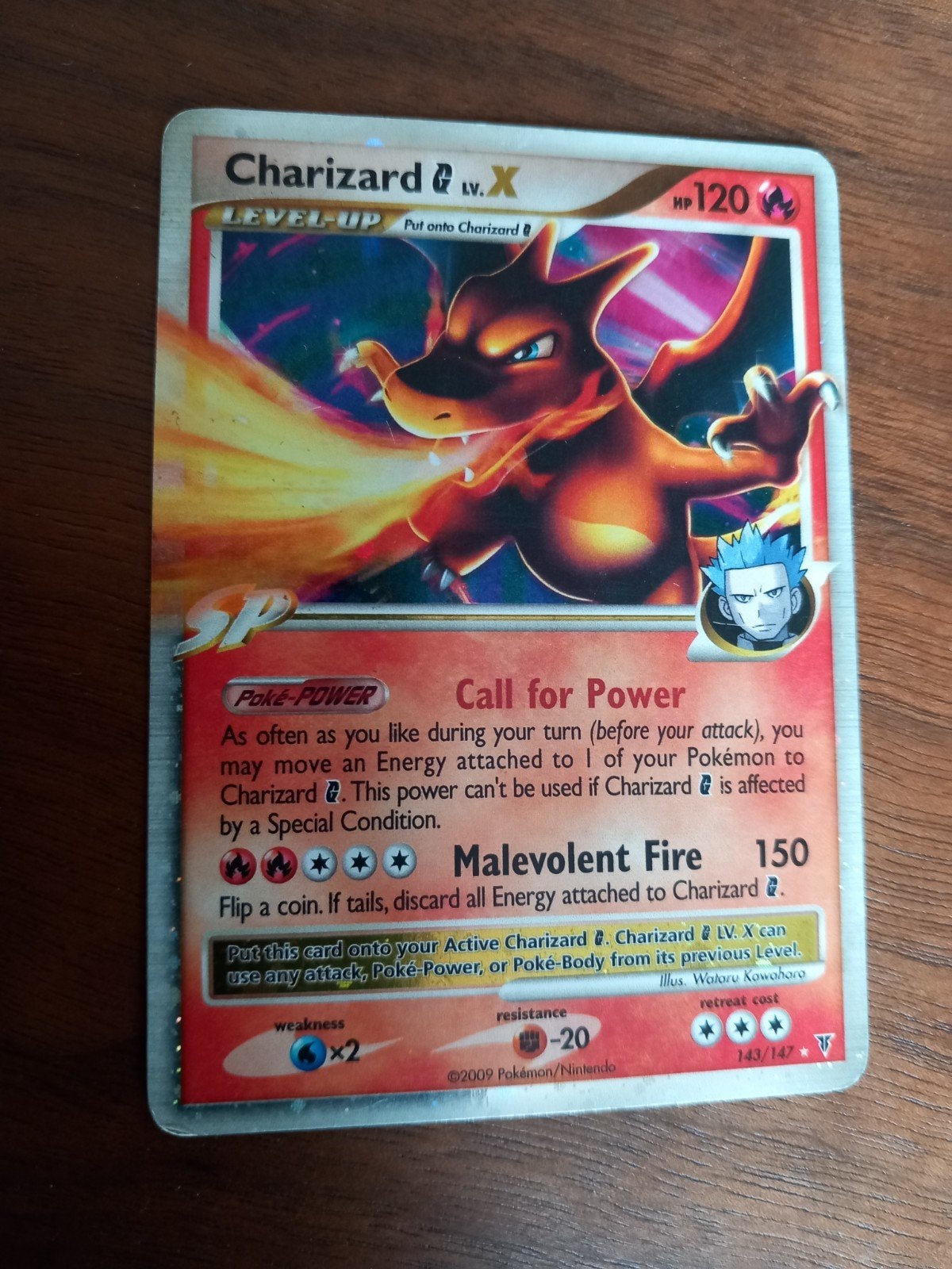 Charizard G LV.X Pokémon Kaart - HP 120 (2009), Ophalen of Verzenden, Gebruikt, Losse kaart