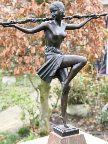 sculptuur/beeld, Antiek en Kunst, Art deco, Brons, Beeld, Bruin