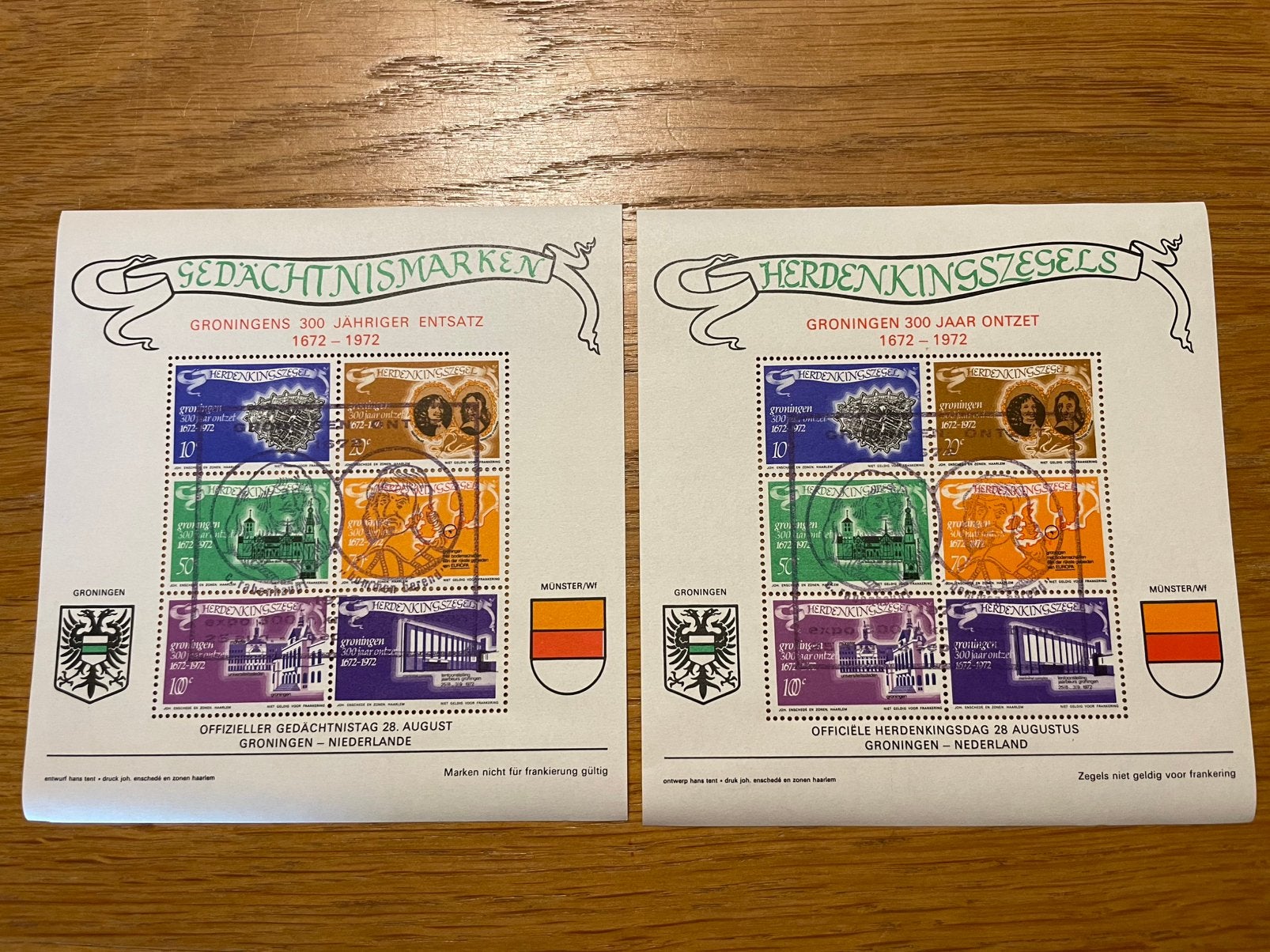 Herdenkingszegels: Gronings ontzet en Zwitserland, Ophalen of Verzenden, Overige landen, Gestempeld