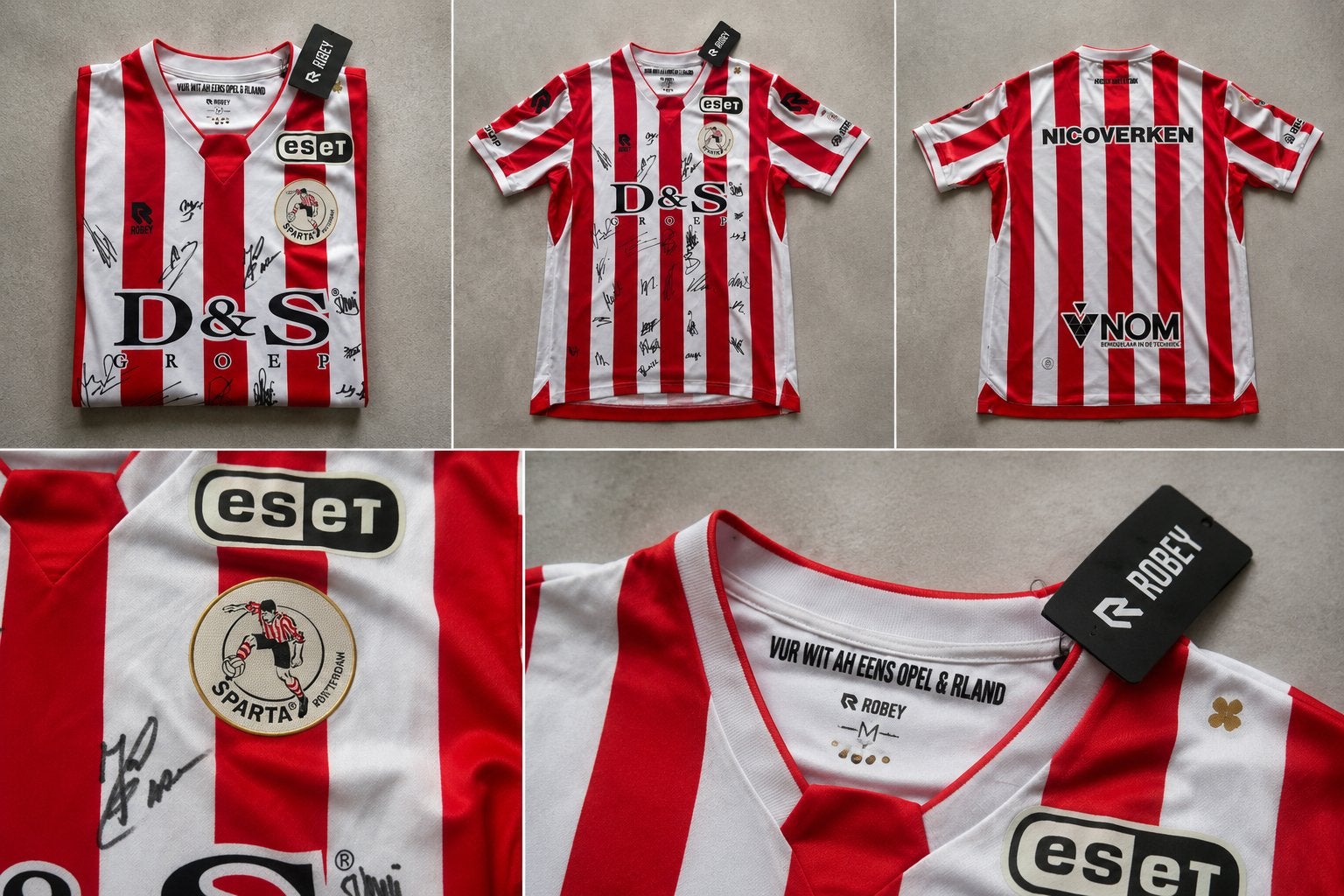 Gesigneerd Sparta Rotterdam Thuisshirt Robey Maat L, Kleding | Heren, Maat 52/54 (L), Verzenden, Nieuw, Voetbal