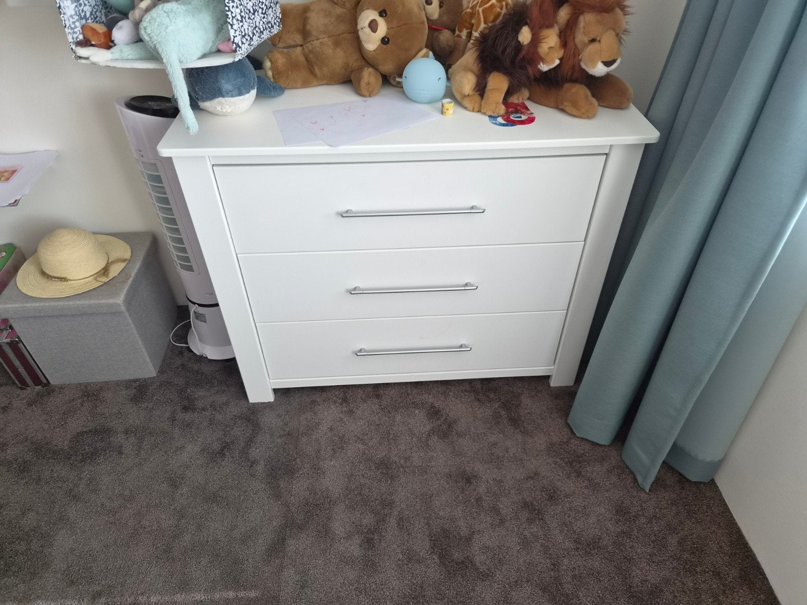 Witte ladekast commode met 3 laden - Zo goed als nieuw, Huis en Inrichting, Ophalen, 5 laden of meer, Zo goed als nieuw, Minder dan 100 cm