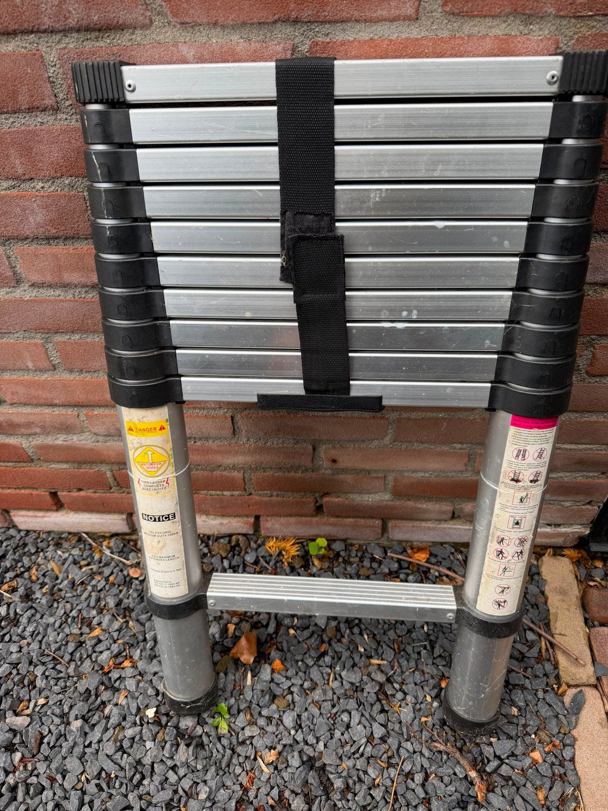 Telescopische ladder - 3.8m uitschuifbaar - Gebruikt, Doe-het-zelf en Verbouw, Ladders en Trappen, Ophalen, Gebruikt, Ladder, Opvouwbaar of Inschuifbaar